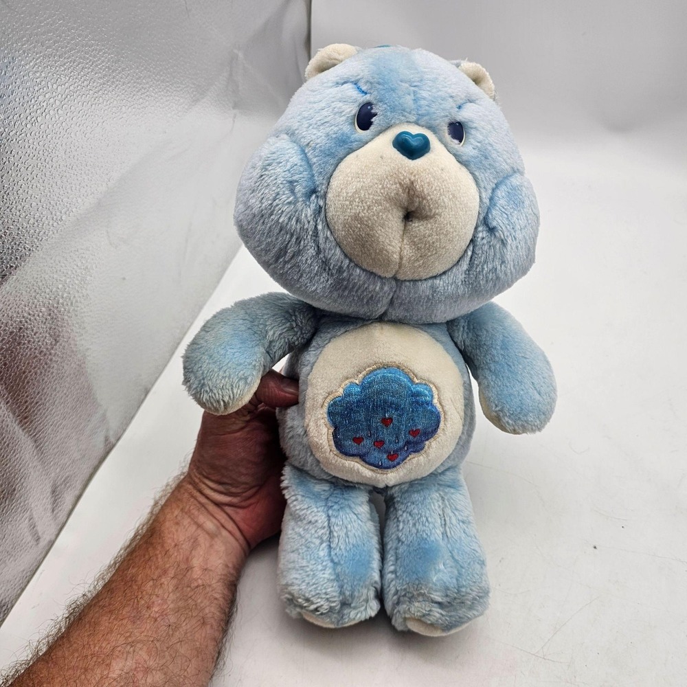 Vintage Kenner Care Bears Grumpy Bear Plush Stuffed Small Blue 1983 Washable